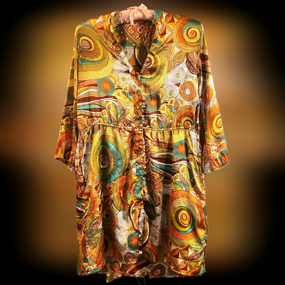 Vintage Just Funky Retro Button Down Dress